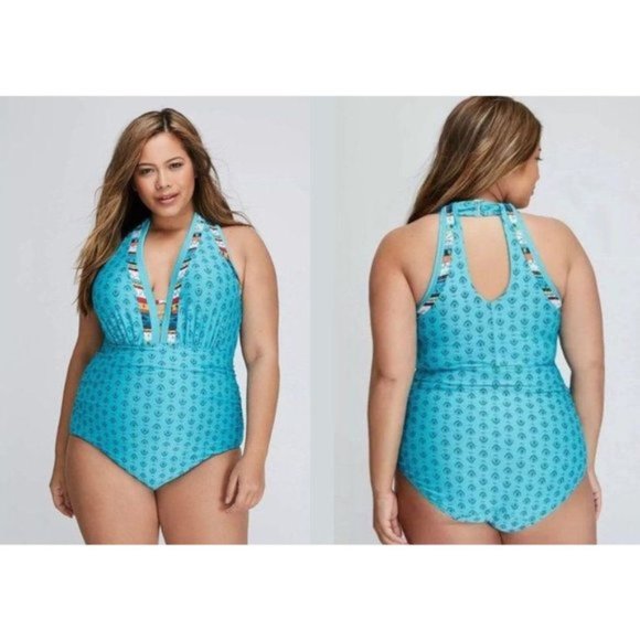 Lane Bryant Other - New Lane Bryant Plunge One Piece Swimsuit w/Bra